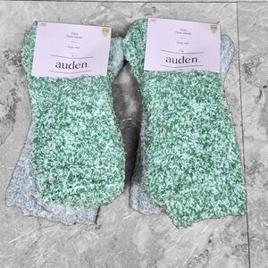 Women's Auden Super SOFT Green and Blue Socks  2 Pairs Fit Shoe Size 4-10